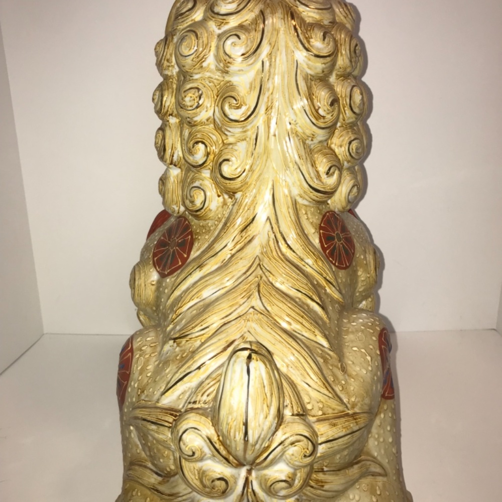 Asian Foo Dog Dragon Ceramic Sculpture - Picture 5 of 7